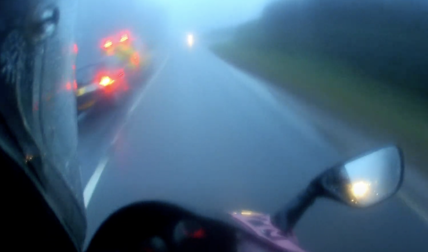 Onboard video showing dangerous overtake that resulted in a crash